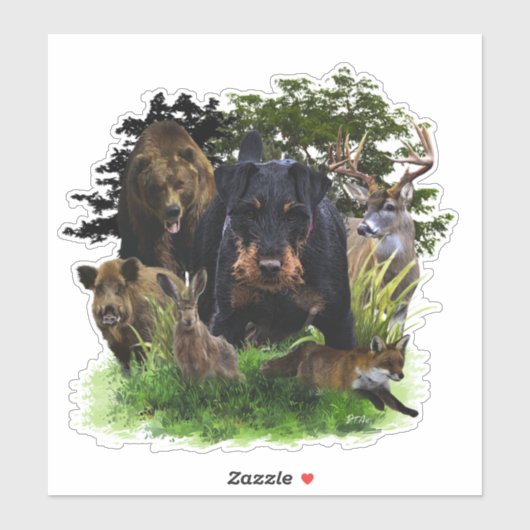 Duitse jaagterger (Jagddooder) Sticker (Vel)