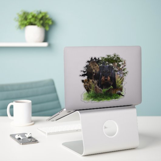 Duitse jaagterger (Jagddooder) Sticker (Laptop op bureau)