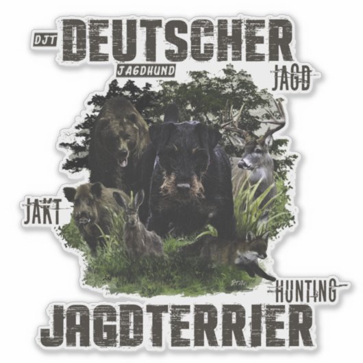 Duitse jaagterger (Jagddooder) Sticker (Voorkant)