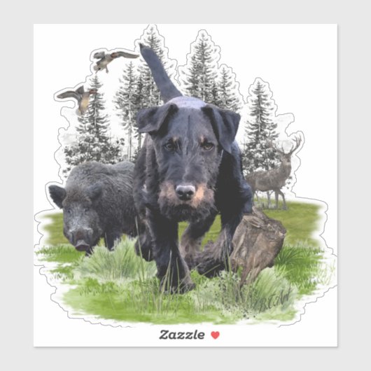 Duitse jaagterger (Jagddooder) Sticker (Vel)