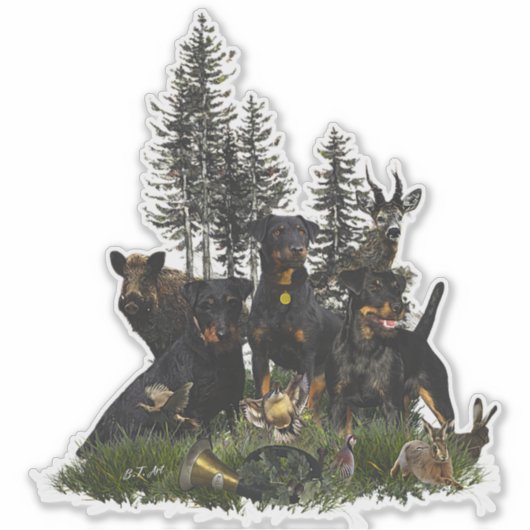 Duitse jaagterger (Jagddooder) Sticker (Voorkant)