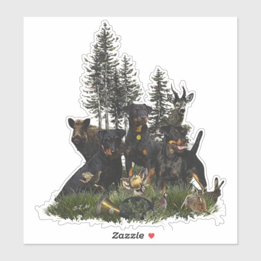 Duitse jaagterger (Jagddooder) Sticker (Vel)
