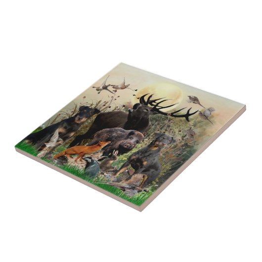 Duitse jaagterger (Jagddooder) Tegeltje (Zijkant)