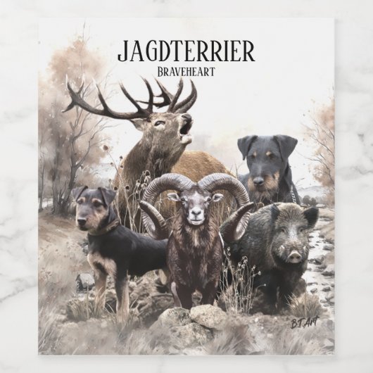 Duitse jachtterger wijn etiket (Enkel label)