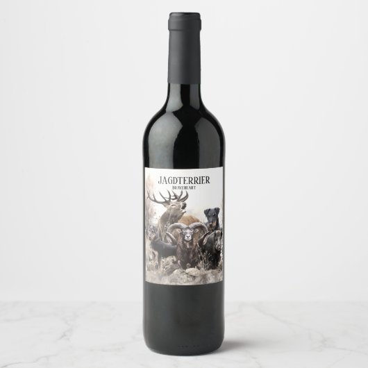 Duitse jachtterger wijn etiket (Voorkant)