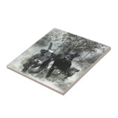 Duitse jachtterriër, de Jagdterriër, art Tegeltje (Zijkant)