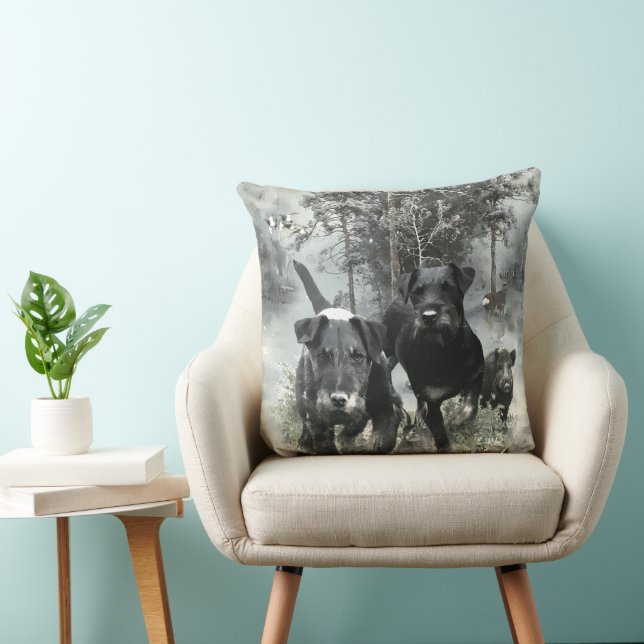 Duitse Jachtterriër, de Jagdterrier, kunst  Kussen (Stoel)