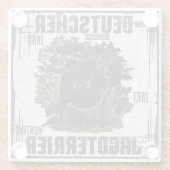 Duitse Jachtterriër (Jagdterrier) Glazen Onderzetter (Achterkant)