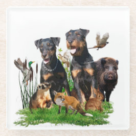 Duitse Jachtterriër (Jagdterrier) Glazen Onderzetter