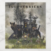 Duitse Jachtterriër (Jagdterrier) Wijn Etiket (Enkel label)