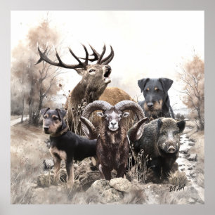 Duitse Jachtterriër Poster