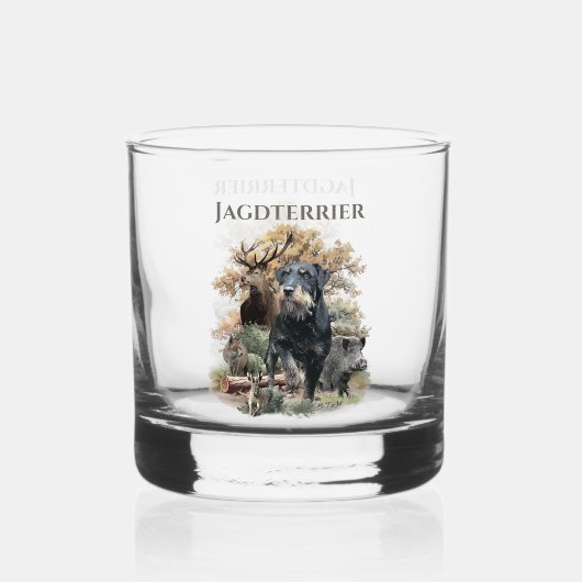 Duitse Jachtterriër Whisky Glas (Achterkant)