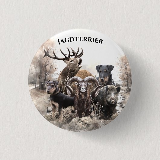 Duitse jachtterriers ronde button 3,2 cm (Voorkant)