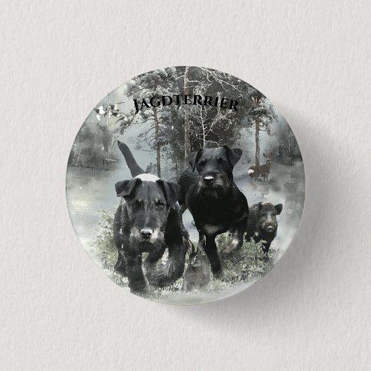 Duitse jachtterriers ronde button 3,2 cm (Voorkant)