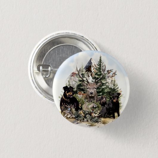 Duitse jachtterriers ronde button 3,2 cm (Voorkant /achterkant)