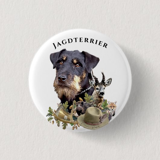 Duitse jachtterriers ronde button 3,2 cm (Voorkant)