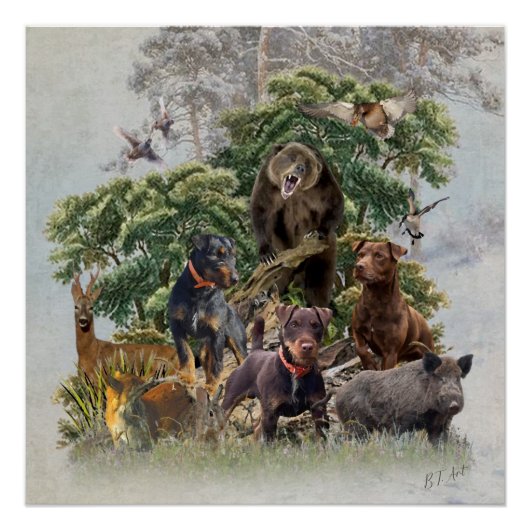 Duitse Jagdanger, altijd klaar om te jagen Perfect Poster (Voorkant)