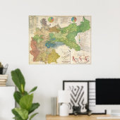 Duitse kaart 1895 - Duitsland Poster (Thuiskantoor)