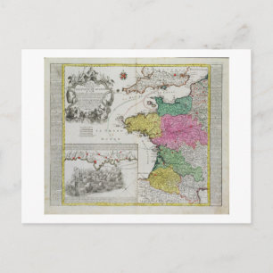 Duitse kaart met Engelse marineaanvallen op Frans