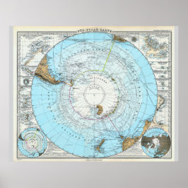 Duitse kaart van de Noordpool (1891) Poster
