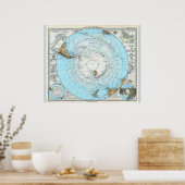 Duitse kaart van de Noordpool (1891) Poster (Keuken)