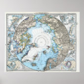 Duitse kaart van de Noordpool (1891) Poster (Voorkant)