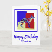 Duitse Kaart van Shepherd Red Blue Yellow Birthday (Gele Bloem)