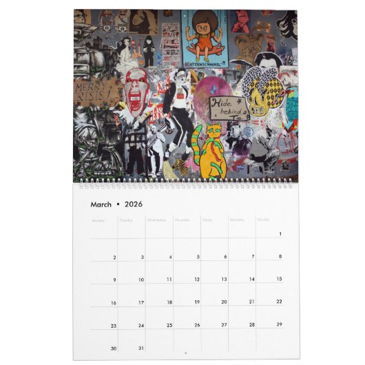 Duitse kalender Graffiti 2021 (Mar 2026)
