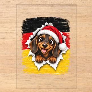 Duitse Kerst Dachshund Acryl Uitnodigingen