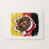 Duitse Kerst Dachshund Legpuzzel (Horizontaal)