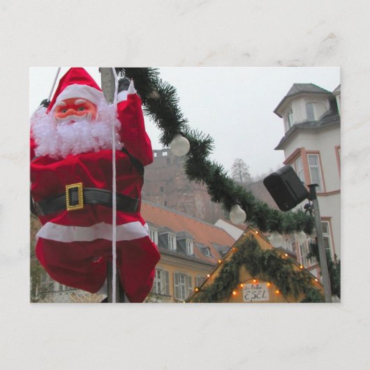 Duitse Kerst, Heidelberg Santa Feestdagenkaart (Voorkant)