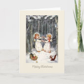 Duitse Kerst Kaart Angels in Vorst (Voorkant)