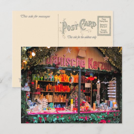 Duitse Kerst Kleurrijke kaarsen Feestdagenkaart (Voorkant / Achterkant)