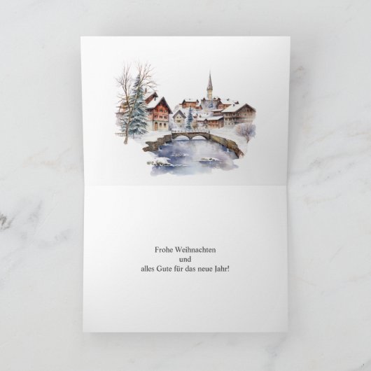 Duitse kerst oude stad feestdagen kaart (Binnen)