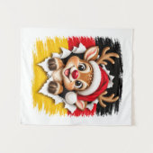 Duitse Kerst Rendieren Wandkleed (Voorkant (horizontaal))