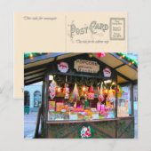 Duitse kerst, Snoep en popcorn kraam Feestdagenkaart (Voorkant / Achterkant)