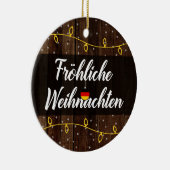 Duitse kerst van Merry, Fröhliche Weihnachten Keramisch Ornament (Rechts)