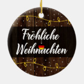 Duitse kerst van Merry, Fröhliche Weihnachten Keramisch Ornament (Achterkant)