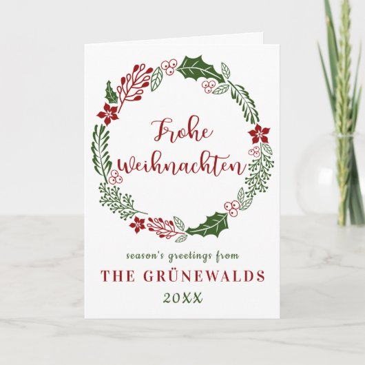 Duitse kerst voor de kerst van de kerst, aangepast feestdagen kaart (Voorkant)