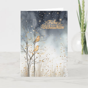 Duitse Kerst Winter Bos Wilde Vogels Marine Feestdagen Kaart