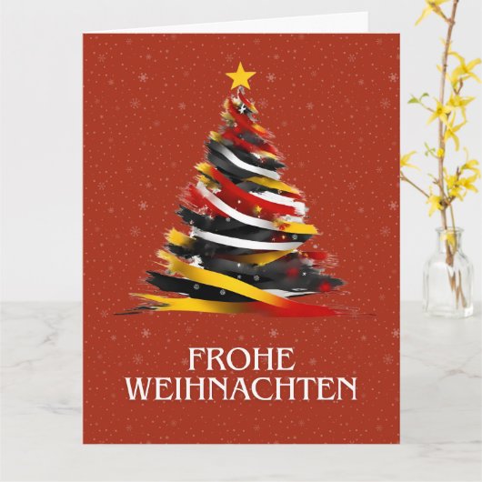 DUITSE KERSTANSICHTKAART KAART (Gele Bloem)