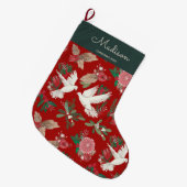 Duitse kerstbloemen grote kerstsok (Voorkant (Hangend))
