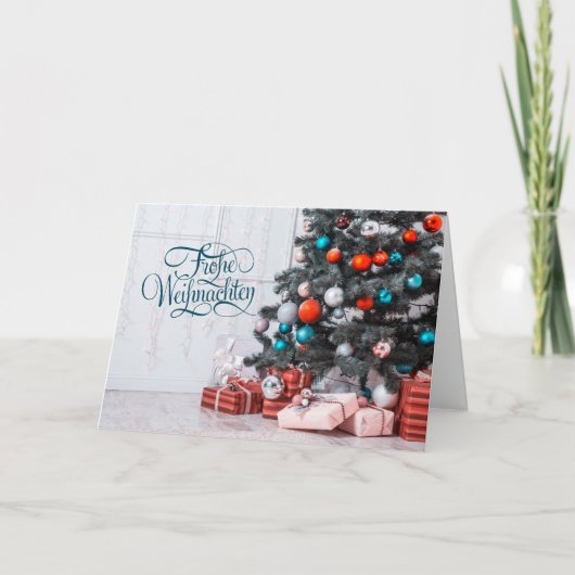 Duitse kerstboom Baubles Holiday Card Feestdagen Kaart (Voorkant)