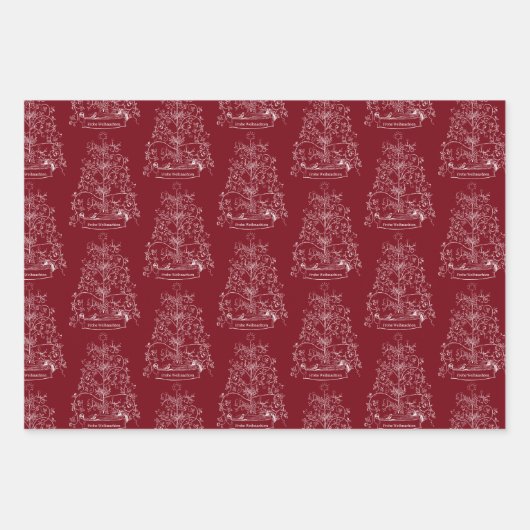 Duitse kerstboom inpakpapier vel (Voorkant 2)