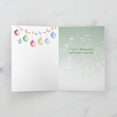 Duitse kerstboom Snowy Houses Holiday Kaart (Binnen)