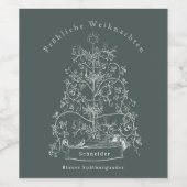  Duitse kerstboom Wijn Etiket (Enkel label)
