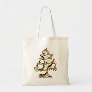 Duitse kerstboomkansenversiering voor herderhout tote bag