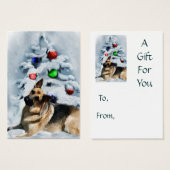 Duitse kerstcadeautags visitekaartjes (Voorkant /achterkant)