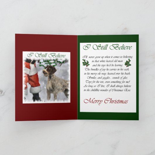 Duitse kerstcadeautjes met Wirehaire Pointer Feestdagen Kaart (Binnen)