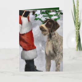 Duitse kerstcadeautjes met Wirehaire Pointer Feestdagen Kaart
